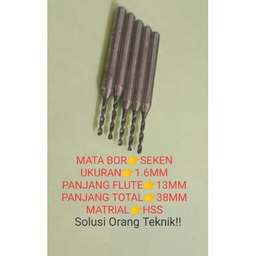 MATA BOR 1.6MM DRIL 1.6MM BOR HSS DRIL HSS BOR MINI DRIL MINI BOR SEKEN DRIL SEKEN BOR MURAH DRIL MU