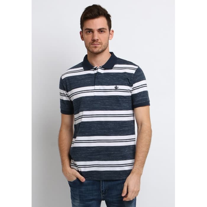 Osella Baju Pria Polo Shirt Lengan Pendek Stripe Indigo Osella Baju Pria Polo Shirt Lengan Pendek Stripe Indigo