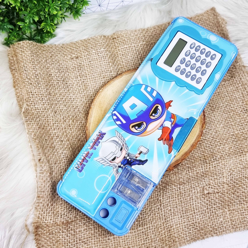 KOTAK PENSIL BTS BT21 KALKULATOR + SERUTAN MAGNET / KOTAK PENSIL KALKULATOR / TEMPAT PENSI KARKULATOR-KP KALKU-AVENGER K