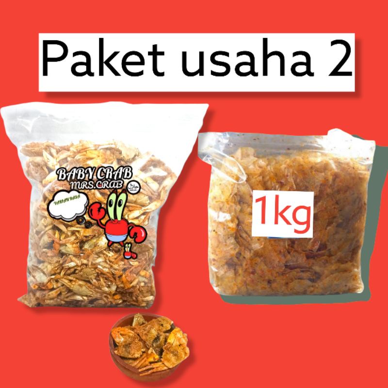 PAKET USAHA BABY CRAB 1KG DAN KERIPIK KACA 1KG COCOK UNTU USAHA PEMULA