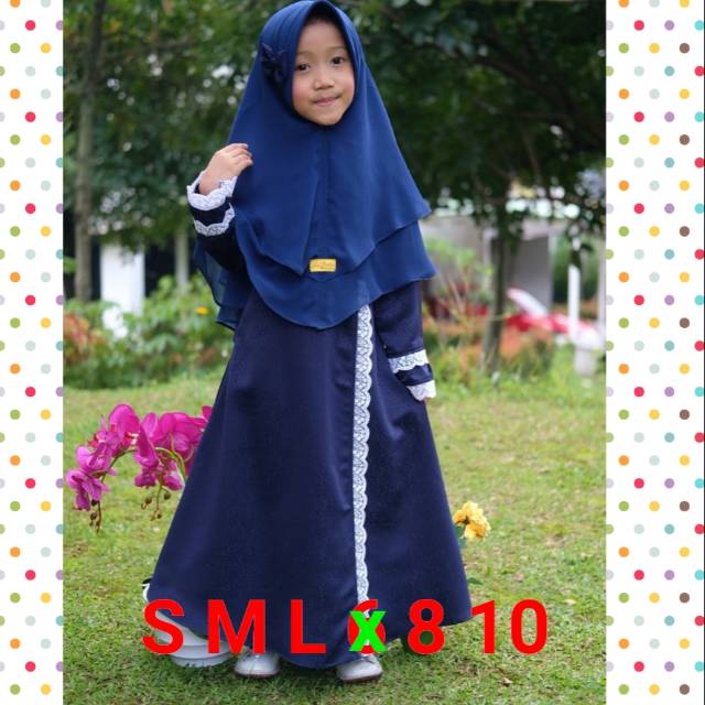 Gamis biru dongker by labella