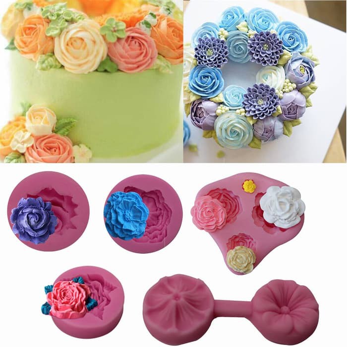 3D Silicon Mold Fondant Cake Decoration - Delicate Flower 45x15mm