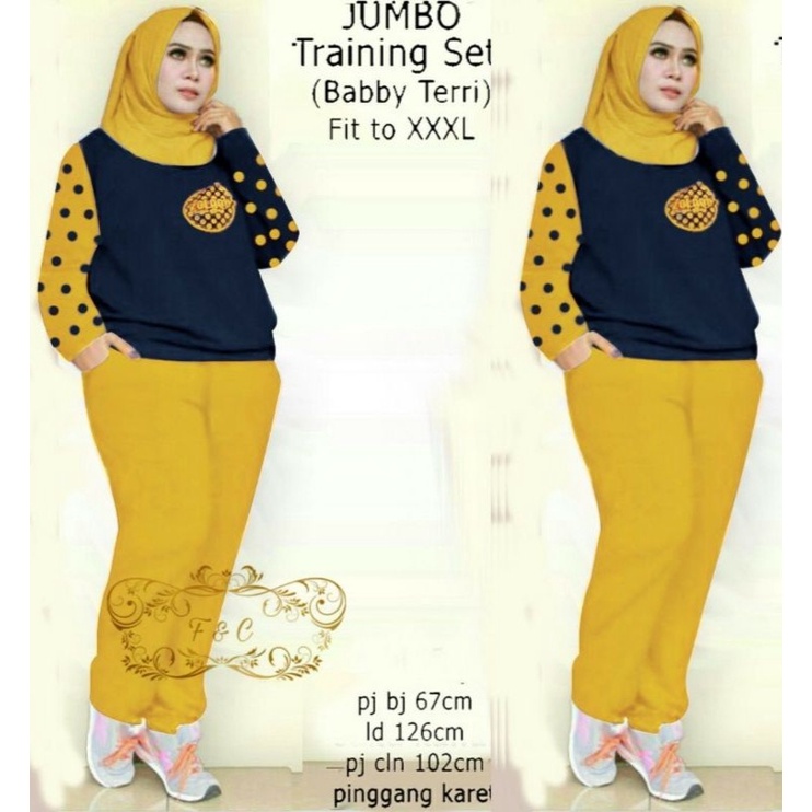 BISA COD✓SET SHAIRAH JUMBO / XXL / STELAN JUMBO WANITA/TRINING SET/SET OLAHRAGA/GOODQUALITY