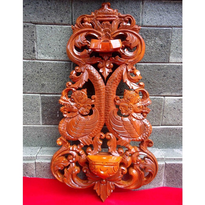 Blawong Dudukan Keris Motif Ukiran Naga Liman