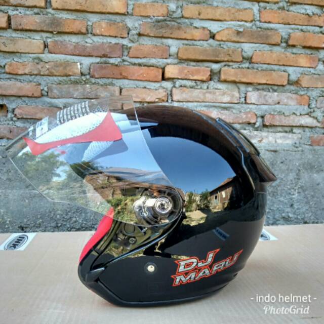 HELM KYT DJ MARU SOLID BLACK METALIK ORI KYT DJ MARU