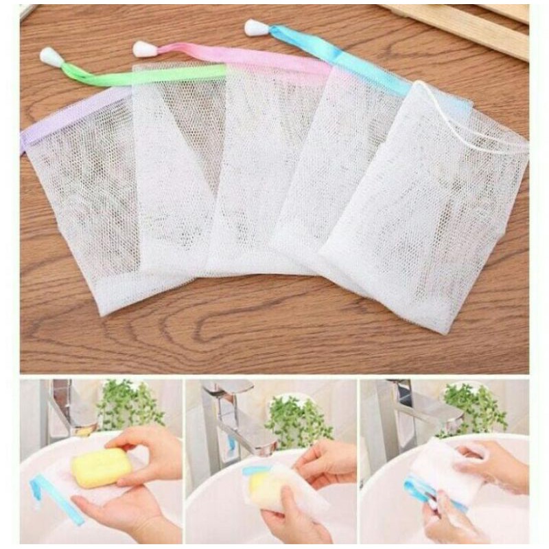 Kantong Sabun Sisal Soap Saver Pembuat Busa Sabun Foaming Net Soap