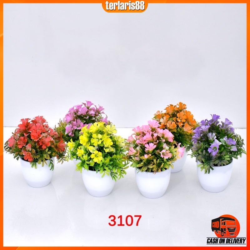 COD TL88 POT TANAMAN  BUNGA HIAS DEKORASI RUANGAN BUNGA PLASTIK HIAS P3107