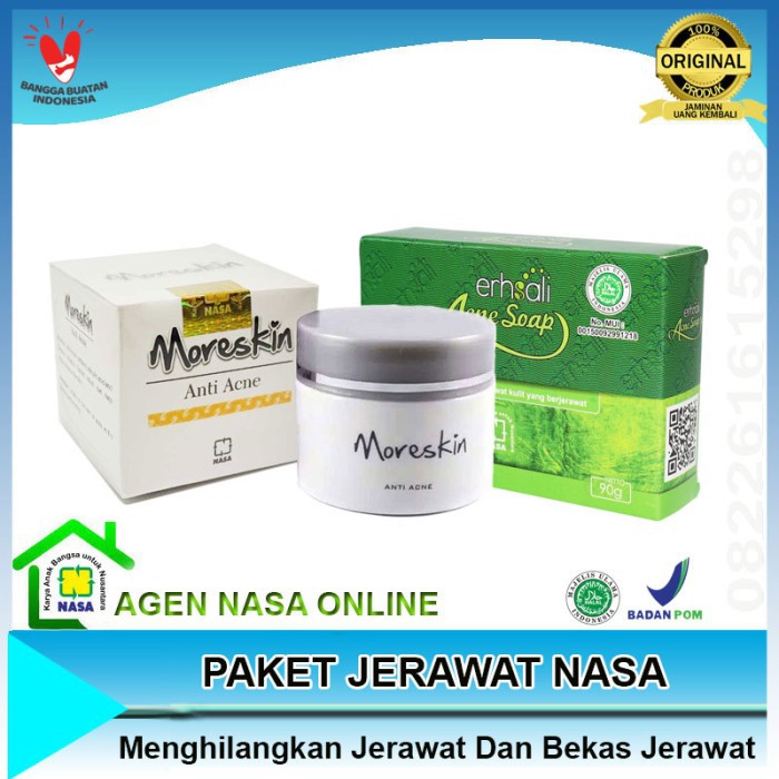 Paket Jerawat Nasa Moreskin Acne Erhsali Sabun Acne Produk Nasa