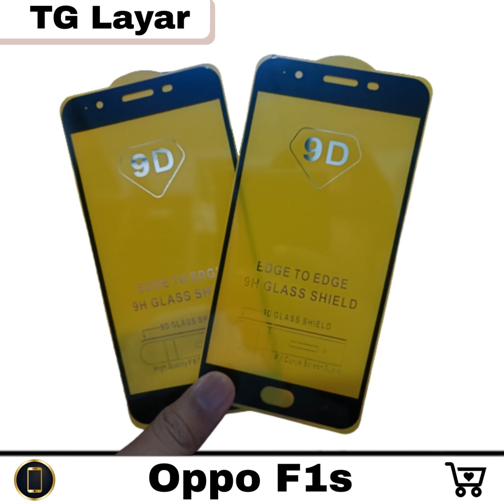 Promo Tempered Glass OPPO F1s Anti Gores Layar Full Cover List Hitam 9D