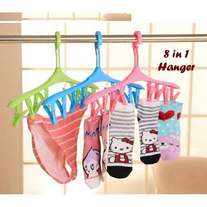 CEV - Gantungan Baju Jepit Jepitan 8 in 1 Hanger Jemuran Pakaian Kaos Kaki