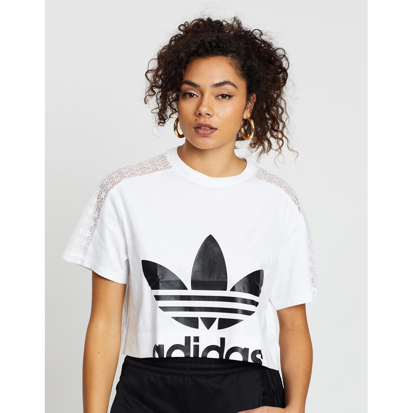 adidas cropped lace tee