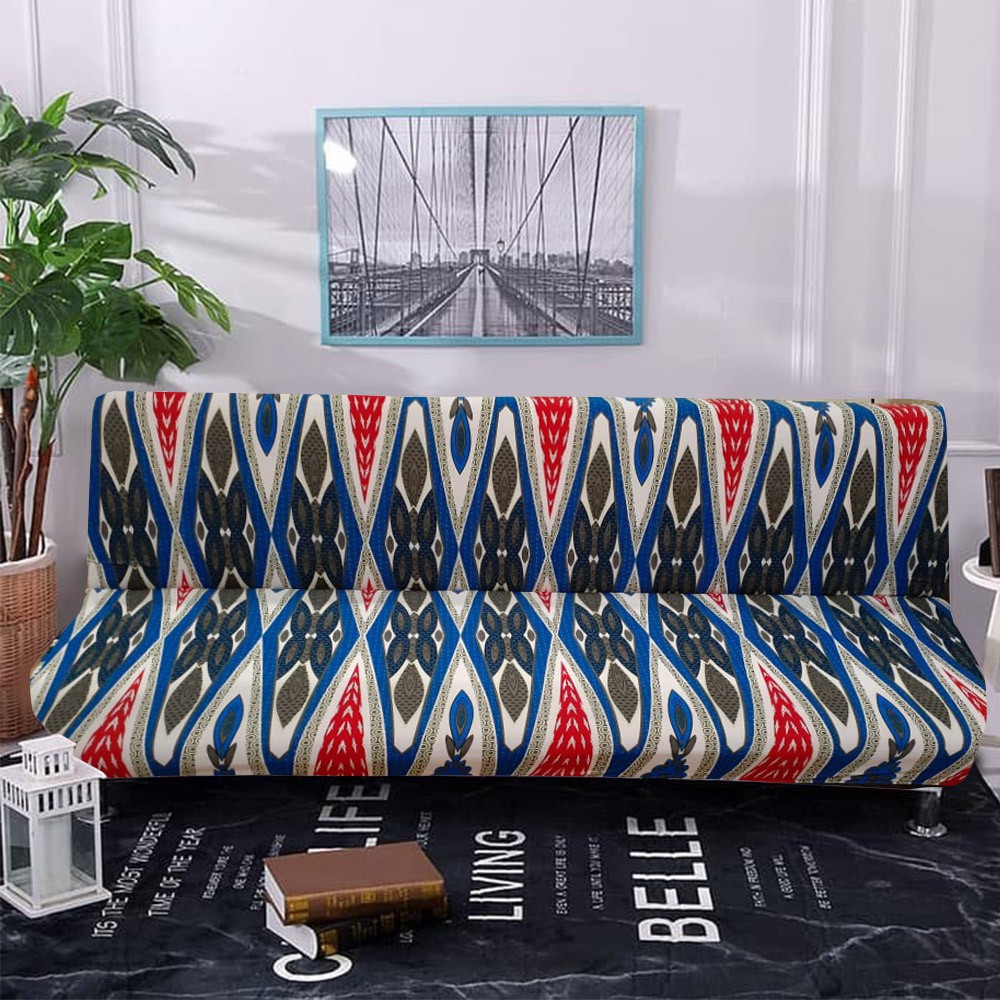 Cover sofa bed 3 seater Informa Elastis Motif Murah / Sarung Sofa Bed 3 Seater Kursi Lipat