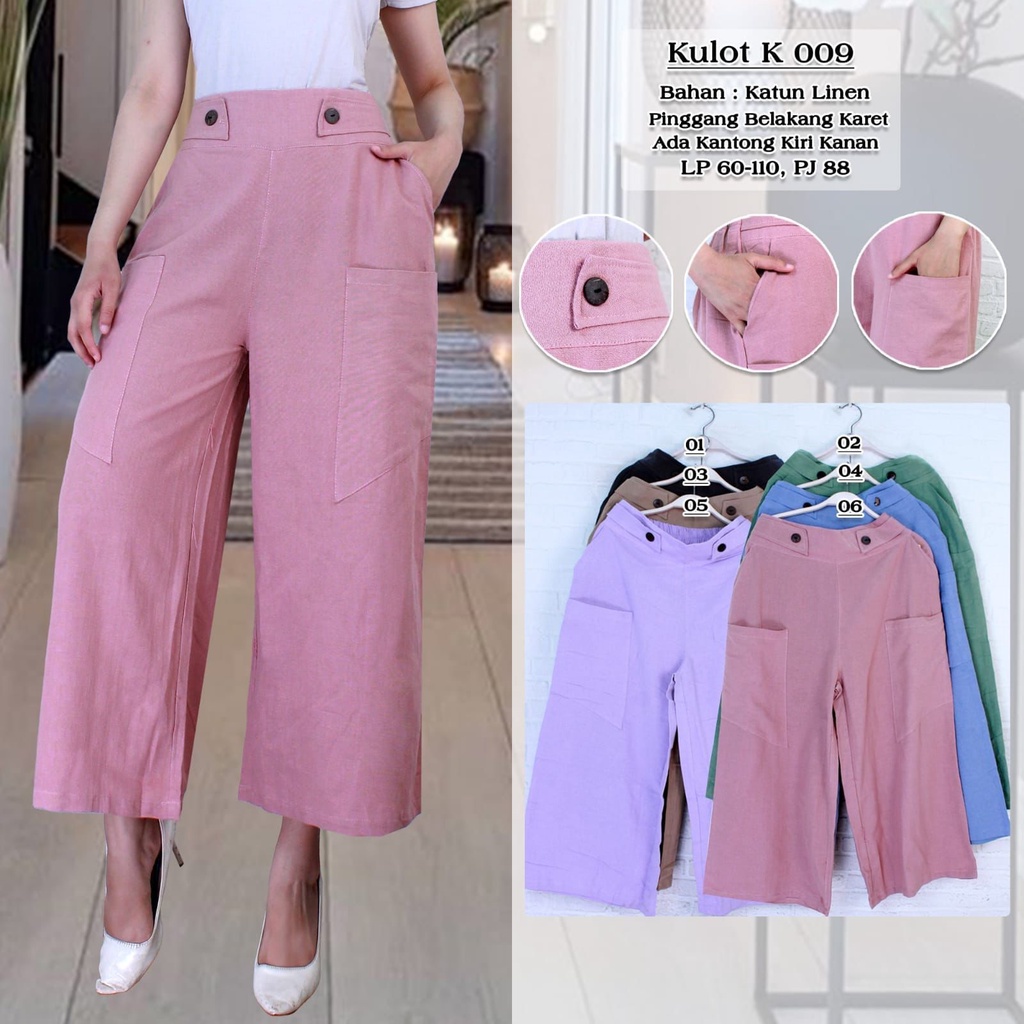 CELANA KULOT LINEN NIKKO MODE K009