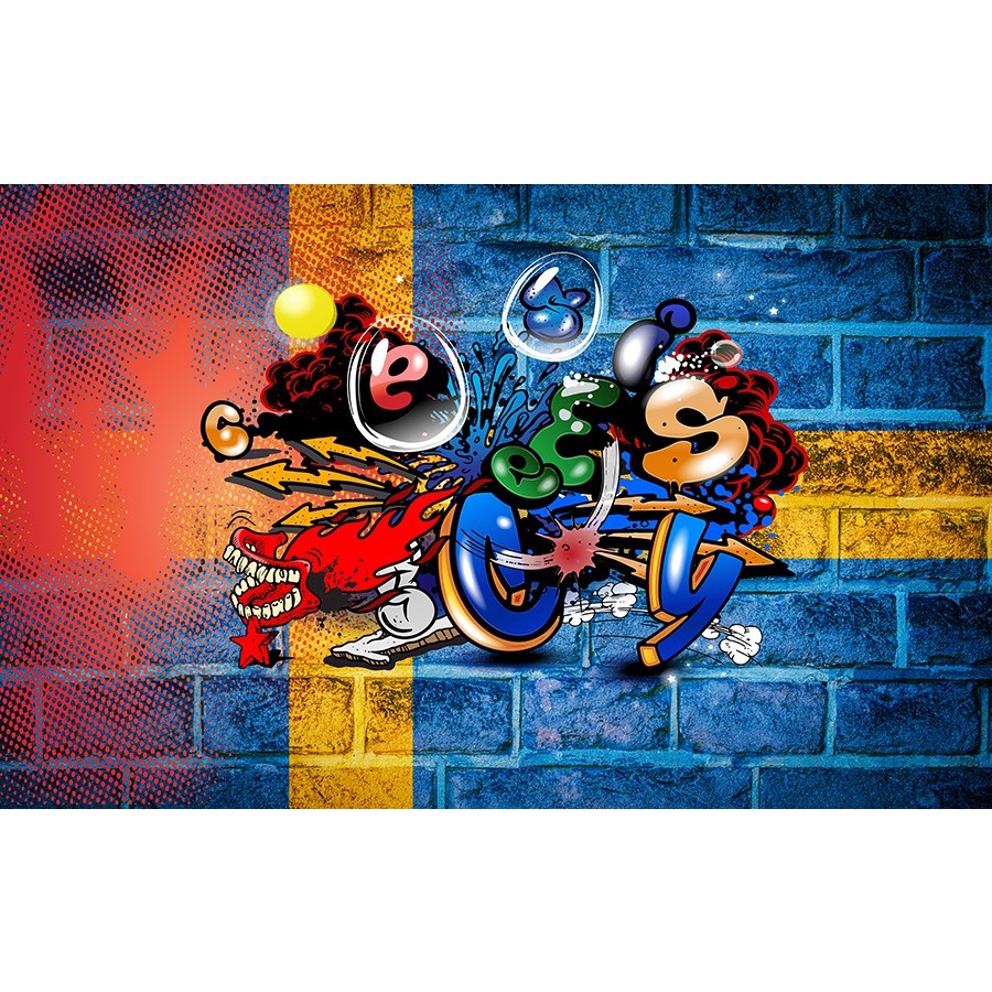 Wallpaper Dinding Custom Motif Grafiti 2