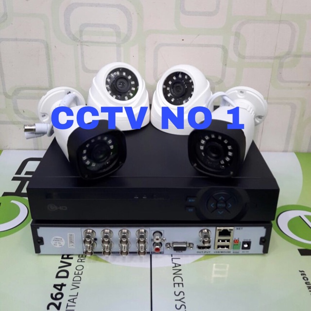 Paket cctv 8ch 4 kamera cctv 2 mp 1080p murah