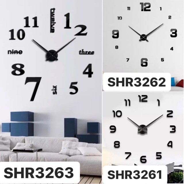 Shenar Jam Dinding Diy Giant Wall Clock 80 130cm Diameter Shopee Indonesia