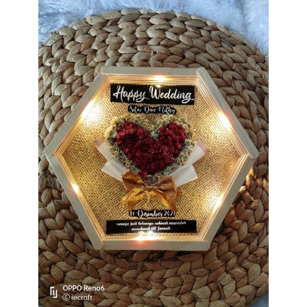 1 HARI JADI Hexa Frame Flower Frame Love in Frame Kado pernikahan kado ulangtahun kado wisuda Kado ultah Kado unik