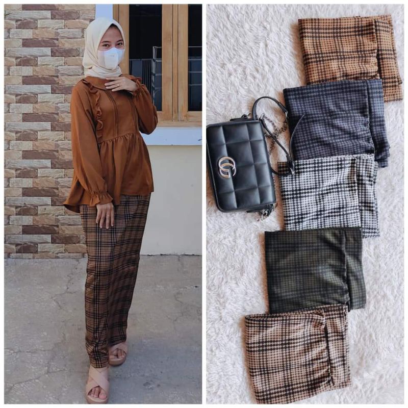 Rok Span Motif Kotk-Kotak Size M-XXL / Span Pensil Motif Tartan