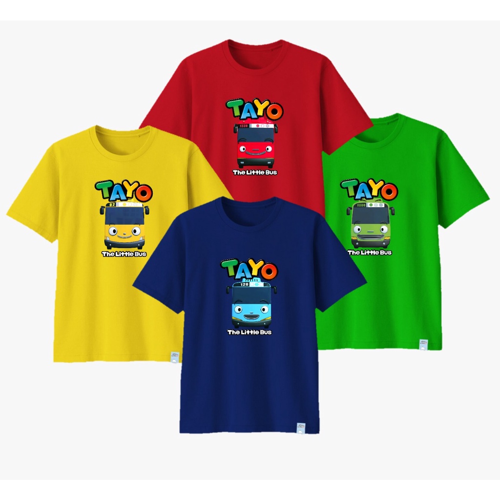 Kaos The Little Bus Tayo | Kaos Tayo | Cotton 30's Extra Soft - Untuk Anak, Remaja & Dewasa