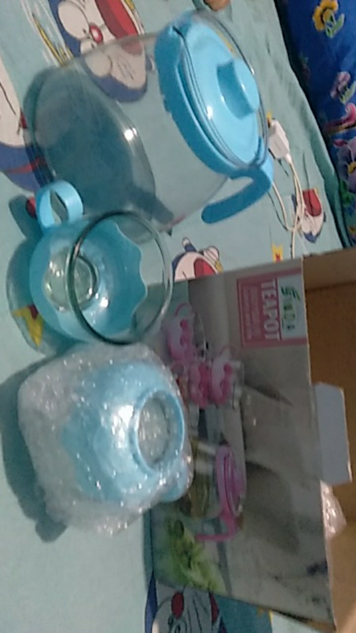 Tea Pot Set 5 In 1 / Set Teko Teh Kaca Tebal / Teko Teh Unik / Teapot Glass