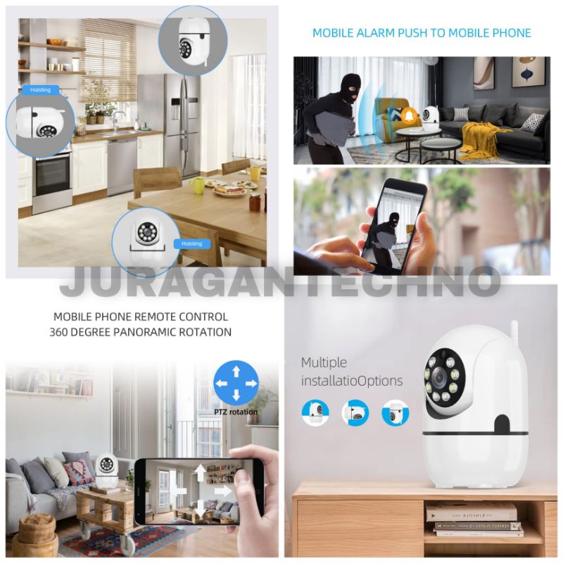 V380 Ip Camera Cctv Wifi Indoor HD 1080p Ip Cam Wireless P2P FULL COLOR WHITE LIGHT BERWARNA