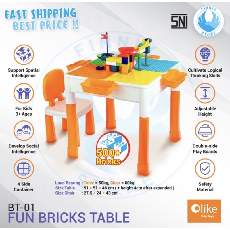 Olike Fun Bricks Table Edu Toys GARANSI RESMI OLIKE