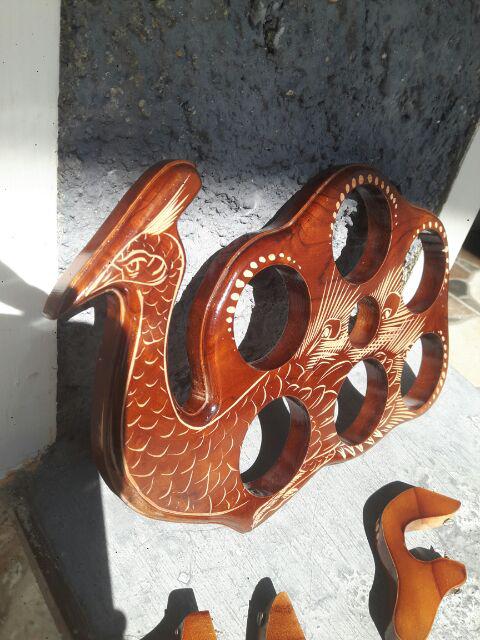 Tempat Aqua Merak Isi 6 Natural Kayu Jati