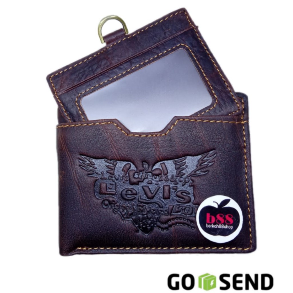 Dompet lipat pria kulit asli Levis import