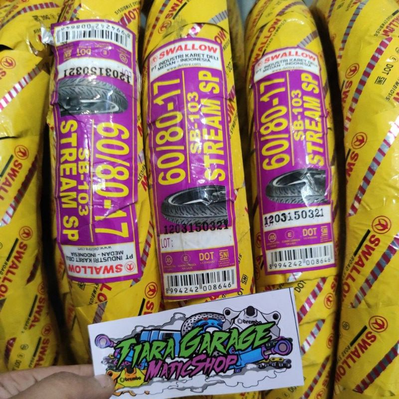 Ban Luar Motor Swallow  60 - 80 ring 17 ukuran 215 - 17 stream sp