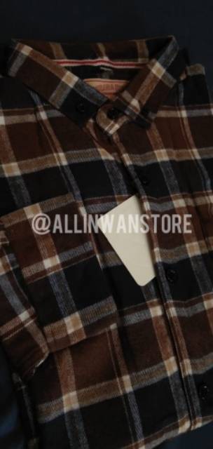 Kemeja Flannel De Fariz Coklat biru original