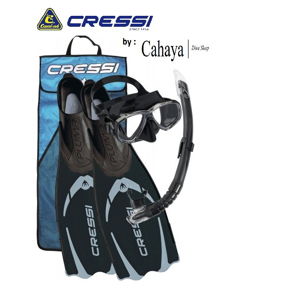 Cressi Set Snorkeling Pluma Bag Black Edition