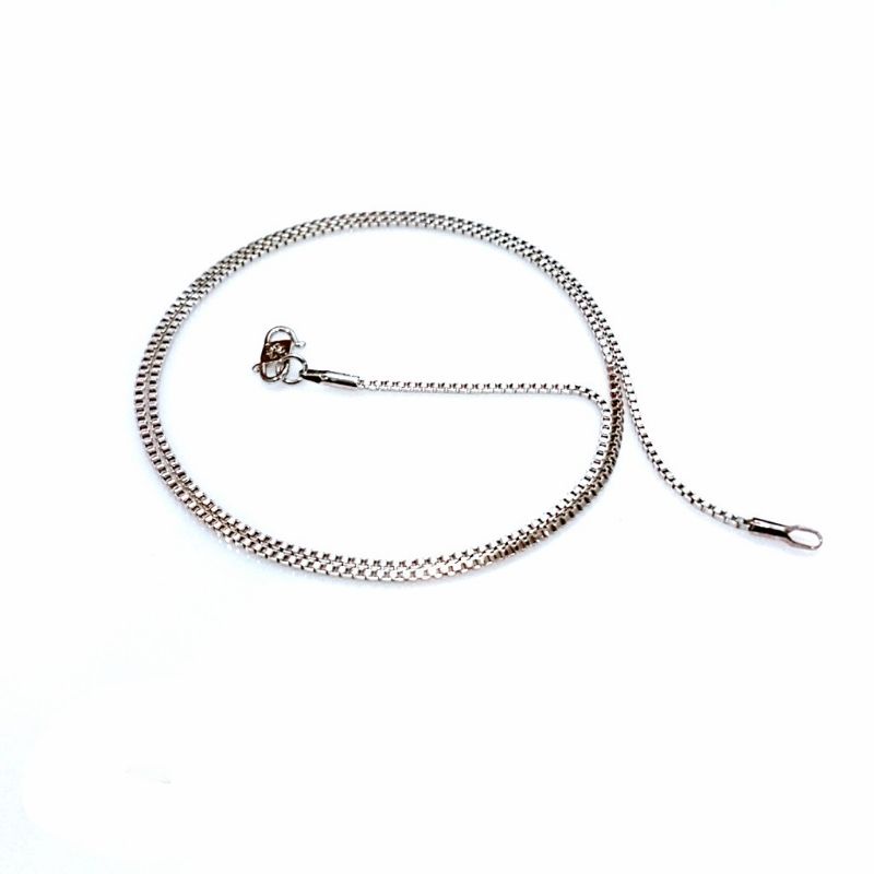 Kalung Kaca Italy Silver Putih Titanium Lapis Emas 50CM