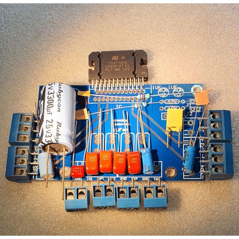 Jual PCB POWER TDA7388 2Layer 4 CHANNEL @ 41W TAMBAH KOMPONEN KOMPLIT