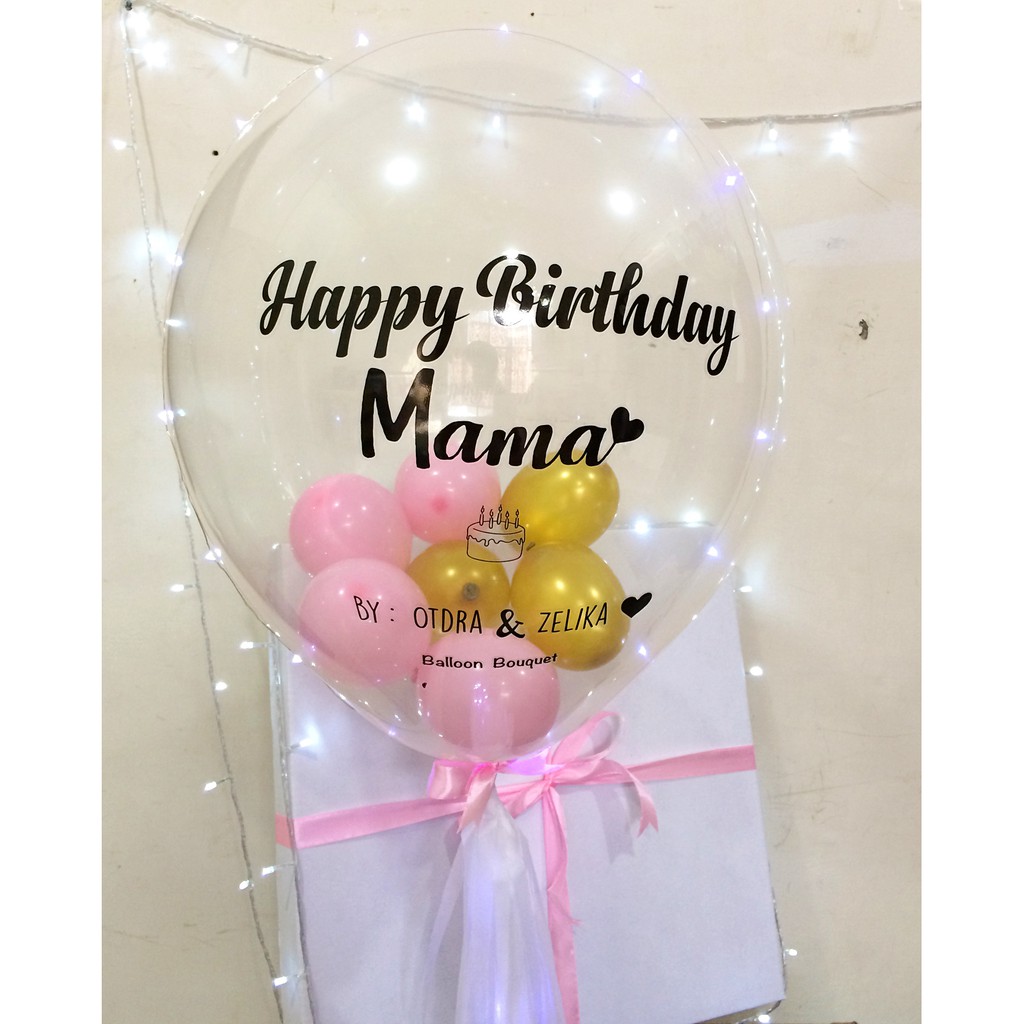 

bubble balloon in pink and gold combination
