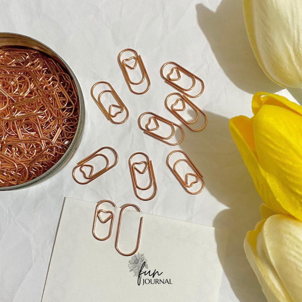 

PAPER CLIP SMALL HEART KERTAS KLIP KECIL BENTUK HATI 10 PCS JOURNAL PLANNING PLANNER SCRAPBOOK DIY