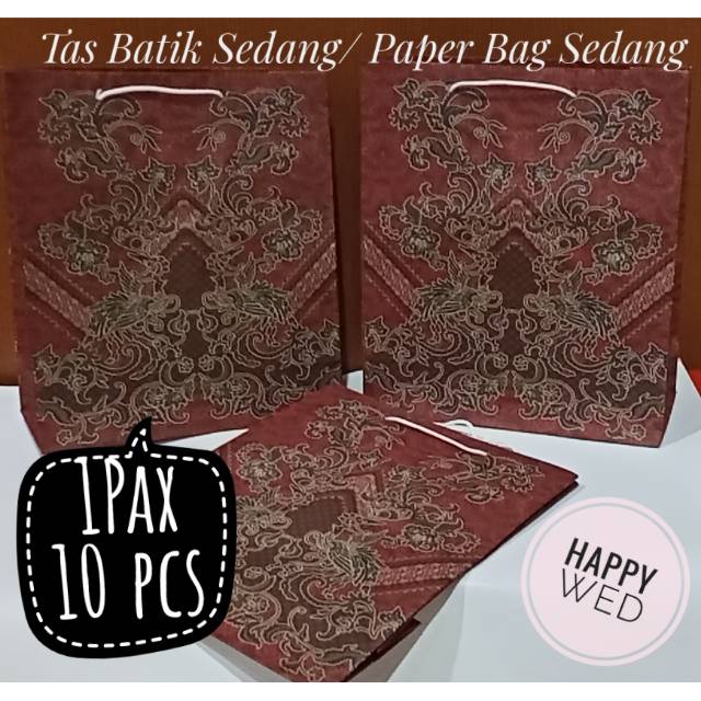 

Paper Bag Batik Sedang/ Tas Kertas Batik/ Tas Khatam/ Tas Telur/ Tas Aqiqah/ Tas Souvernir Kertas