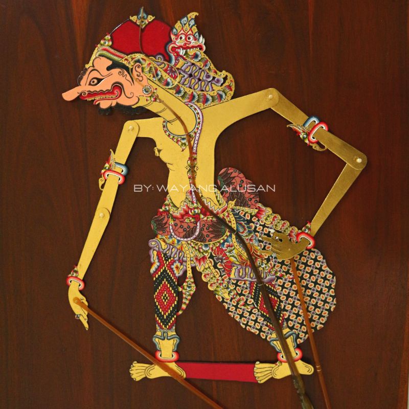 Wayang kulit Sengkuni Alusan kulit kerbau ukuran standar dalang