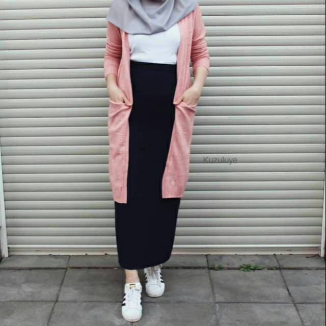 ROK SPAN PANJANG HITAM WANITA / ROK KERJA SPAN PANJANG