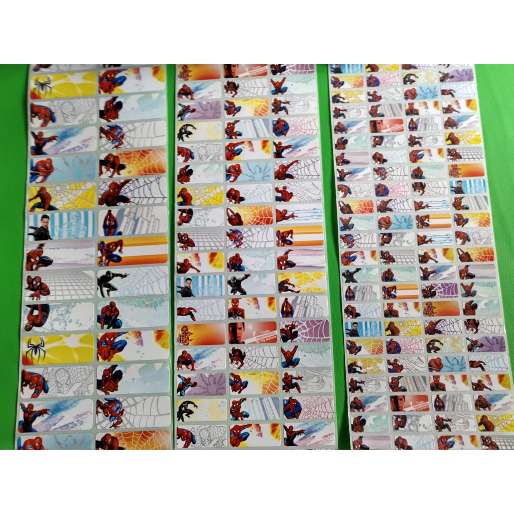 

SPIDERMAN Stiker label nama waterproof anti air murah