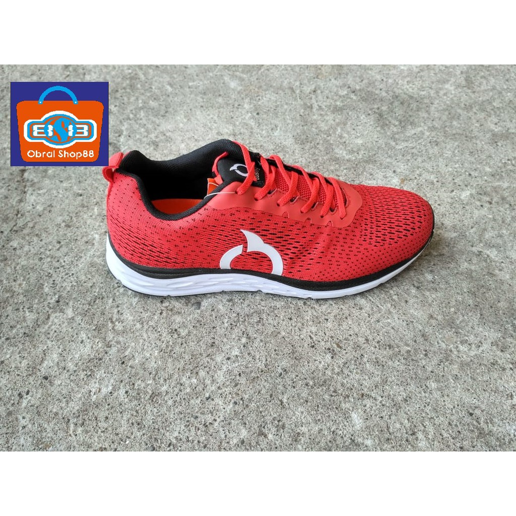 SEPATU SANTAI JOGGING RUNNING STYLES ORTUSEIGHT VECTOR ORIGINAL MERAH