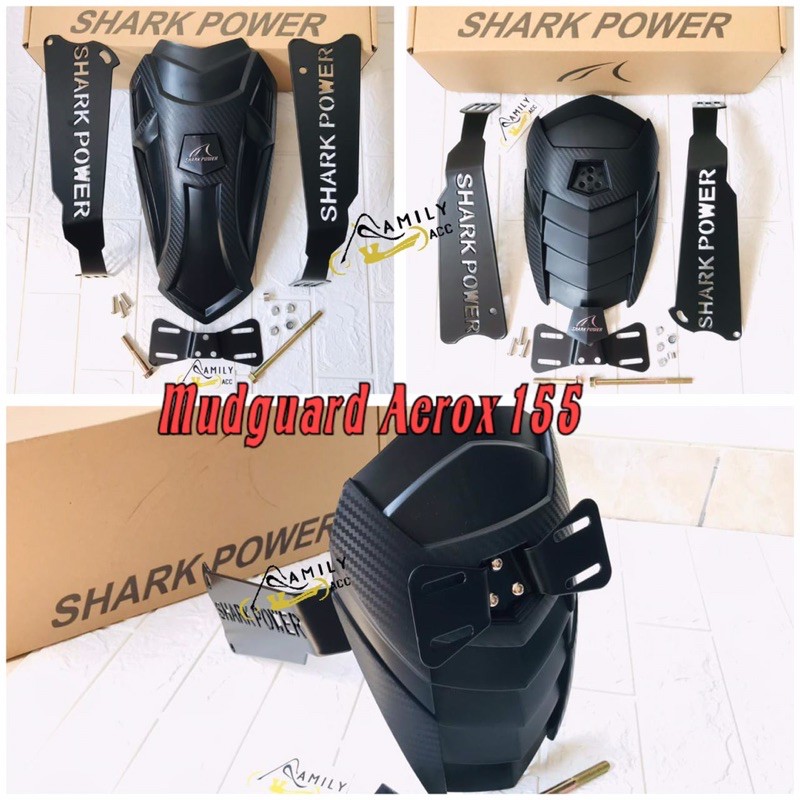 Mudguard Aerox 155 Shark Power Carbon / Mud Guard Aerox 155 / Penahan Lumpur Belakang Yamaha Aerox