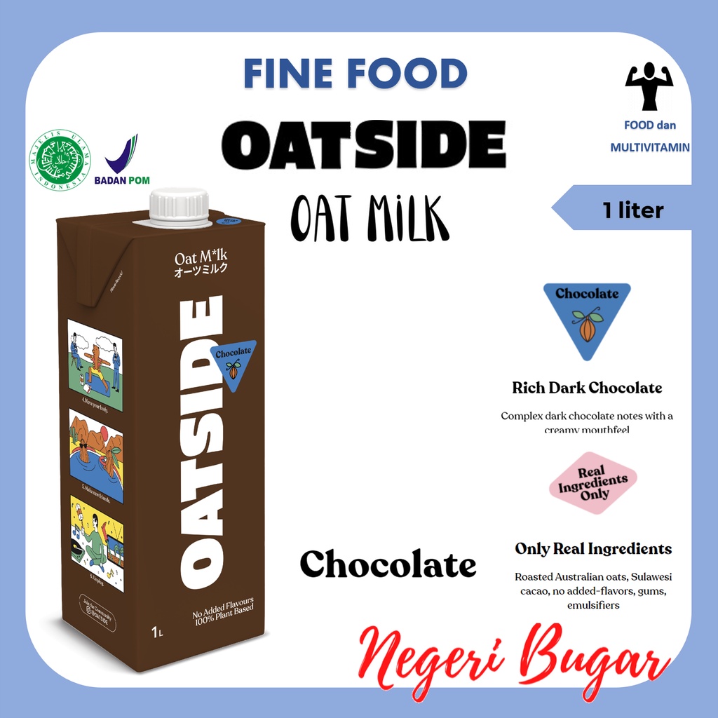 

Oat Milk Oatside 1 lt Susu Gandum - Chocolate