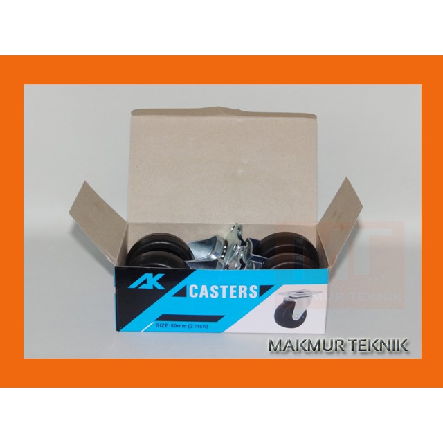 Roda Caster Roda Troli Roda Karet 2 inch Hidup