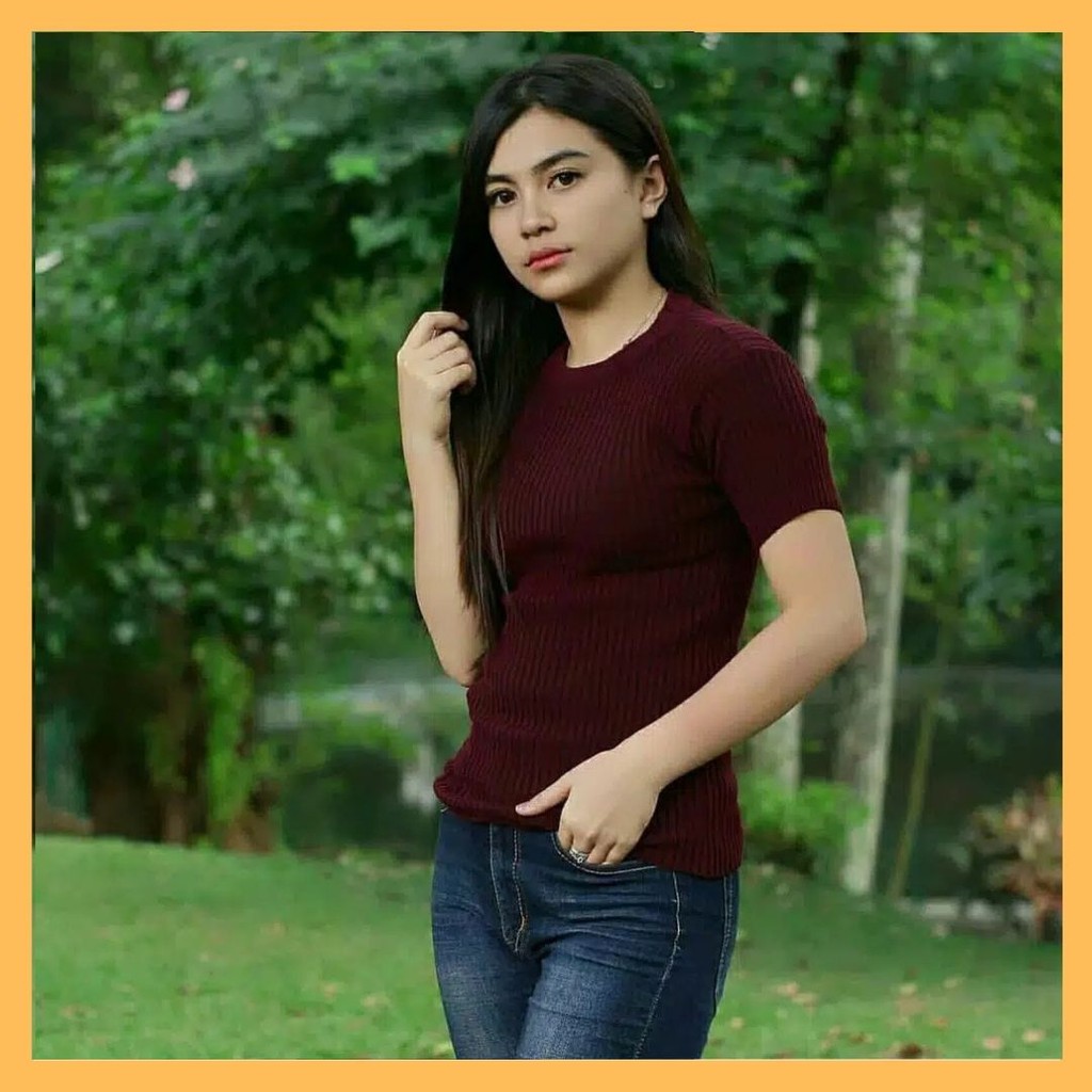 TOP KNIT SWEATER / TOP LINE / CROP TOP WANITA / SWEATER RAJUT POLOS