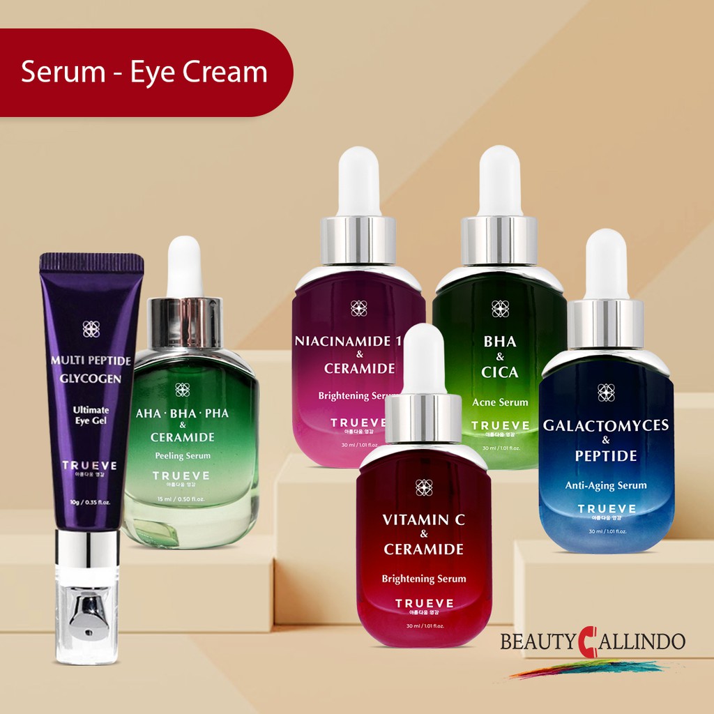 Trueve Skincare Koleksi Serum Wajah &amp; Eye Cream Gel