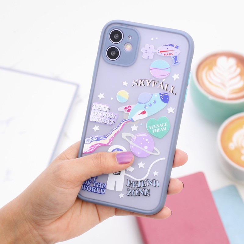 Astronaut Space Soft Case Oppo Reno A1K A3S F9 A15 A37 A71 A33 A53 A31 A52 A54 A74 4F - Space Hybrid  - Lens Cover Camera Protection-SHC LAVENDR(SKYFALL)