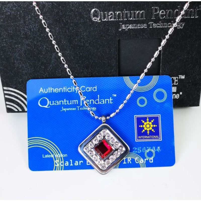 Kalung quantum kotak safir permata merah Paket on COD✅