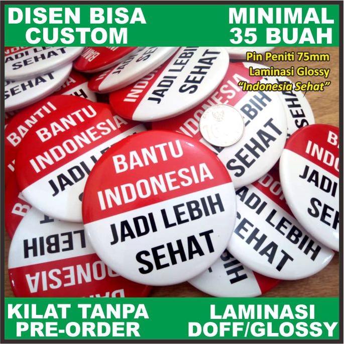 Pin Peniti Pin Jepit Custom Ukuran Jumbo Besar 75mm Souvenir Murah PROSES KILAT TANPA PREORDER