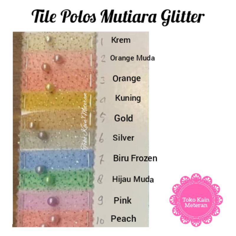 KAIN TILE TULLE MUTIARA GLITTER POLOS