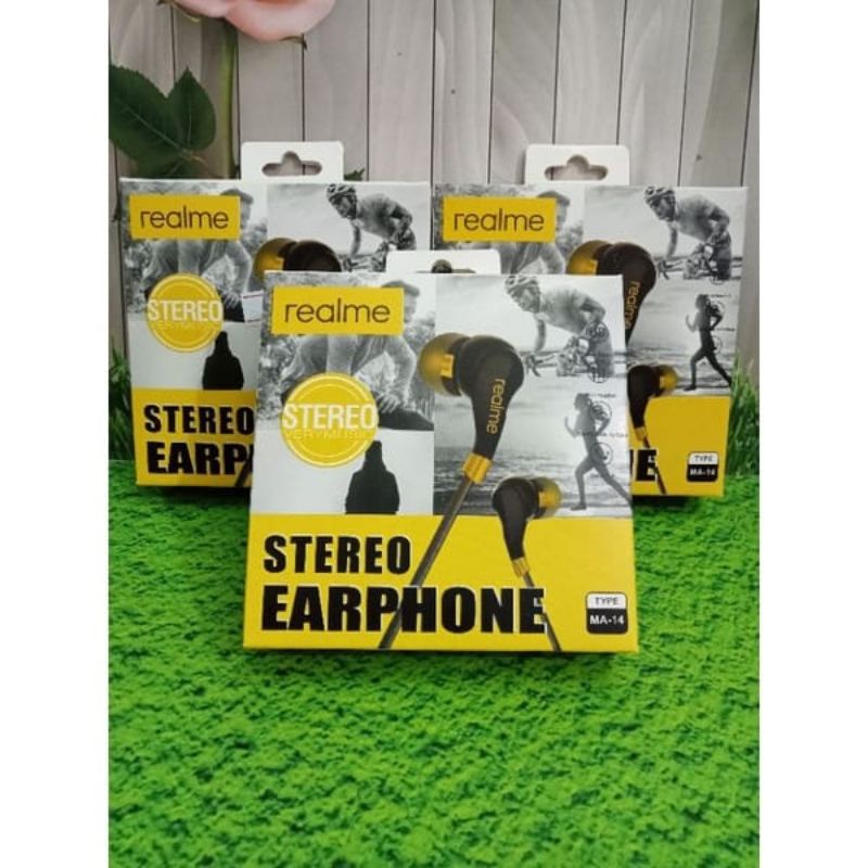 Headset REALME MA-14 STEREO BASS Handsfree REALME MA14 STEREO Earphone MA-14 MEGA BASS